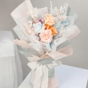 夏日馬卡龍永生玫瑰花束